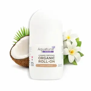 Organic Deodorant Women & Men Roll On, Natural Formula for Sensitive Skin, Long-Lasting Odor Protection, Monoi Scent 2.53 Fl Oz