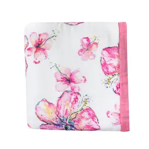 Hibiscus Kiss Baby Quilt - Soft and Cozy