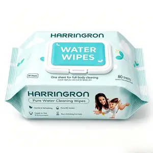 HARRINGRON Water Wipes for Baby Sensitive Skin, 10 Pack (800 Total Wipes), 99.9% Pure RO Water, Unscented Hypoallergenic Baby Wipes, Extra Thick Soft Resealable Wet Wipes for Newborn & Family Use