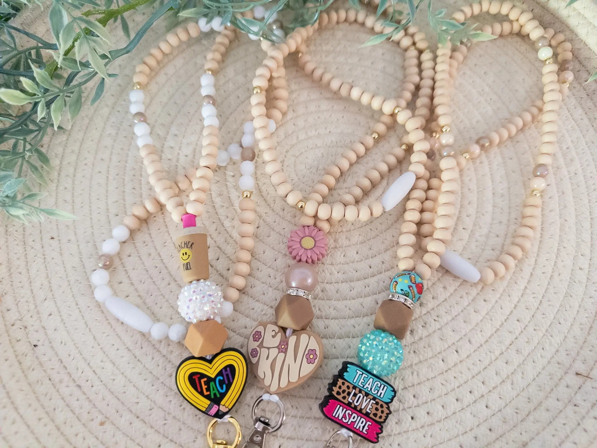 Boho Beaded Lanyard: Teacher Lanyard, Cute Lanyard for Teachers, Gift for Teacher,Teacher Appreciation Gift Idea