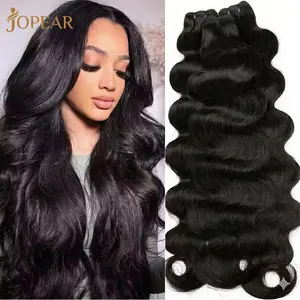 JOPEAR【14A Premium Upgraded】Body Wave Human Hair Bundles 100% Unprocessed Extensions Human Hair Bundles 30 Inch Brazilian Natural Black Color Human Hair Bundles Deal #Summer