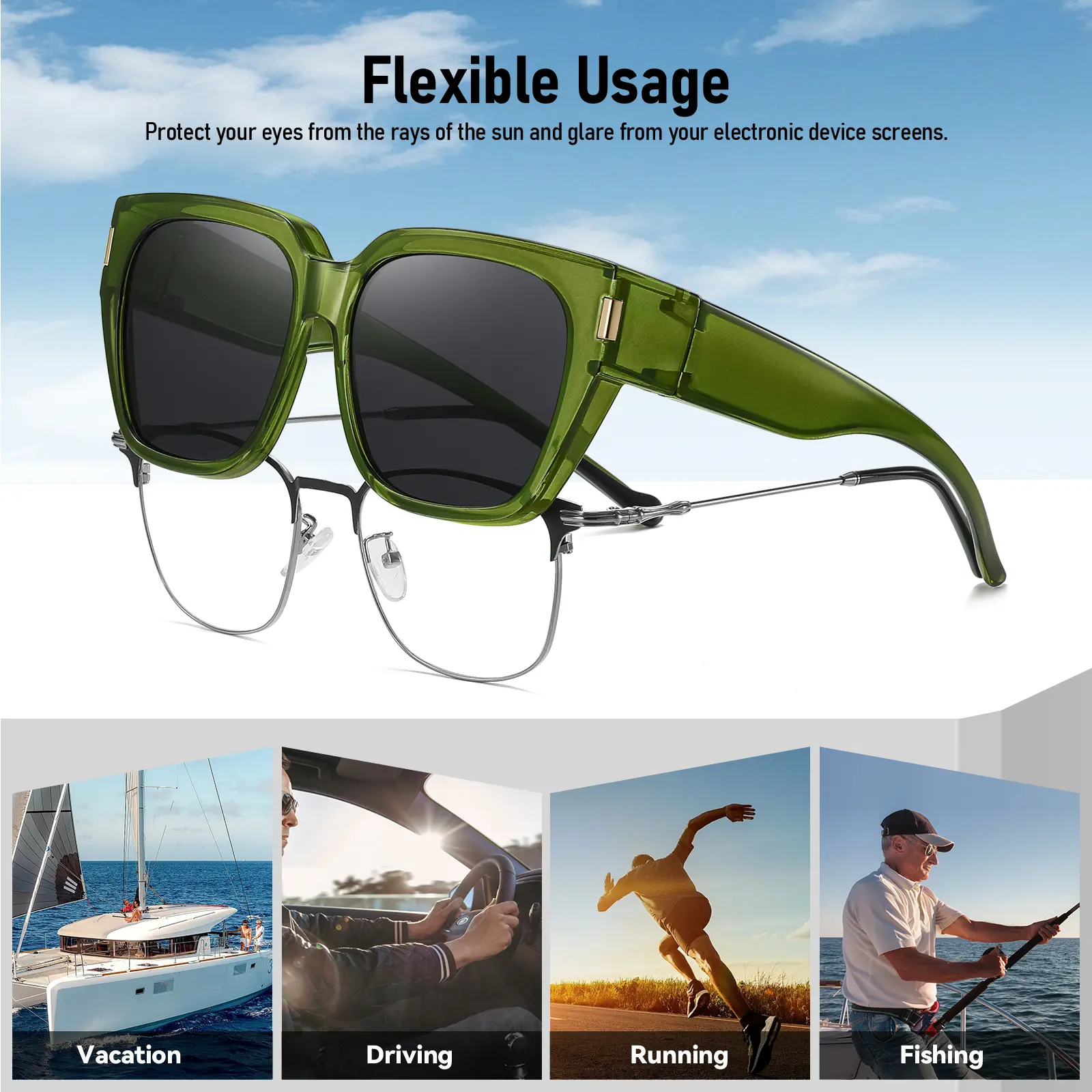 SummerVibes HAOLOTA Polarized Fit Over Glasses Sunglasses 