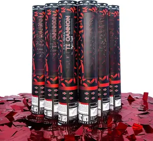 [6 Pack] 12 Inch  Cannons | Red  Poppers for Wedding Celebration, Birthday Party, Pranks, Graduation, Christmas Eve and  Year Celebration