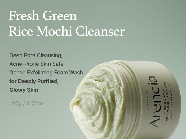 [Arencia Official] Pore Melt Double Cleansing Duo - Acne & Pore Safe Gentle Makeup-Removing Cleansing Oil & Foaming Wash with Rice, Vitamin E, Green Tea, Witch Hazel for Clear Skin, Pore Melt Mochi Cleansing Oil & Fresh Green Rice Mochi Cleanser 