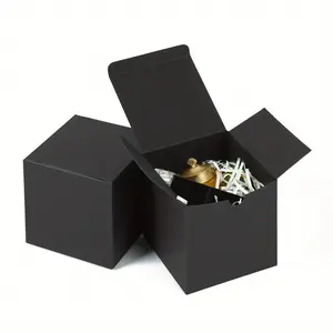New 30 Pcs Black Cardboard Gift Boxes with lids | Square Boxes | Medium Gift Boxes Suitable for Party, Wedding, Christmas, Holidays, Birthdays (4in/10cm