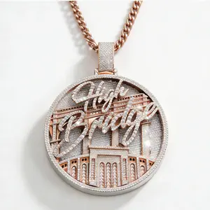 2030 Oversize Iced Out Hip Hop Rapper High Bridge Custom Bling Medallion Pendant for Bold Statement Jewelry customizable with engraved letters, logos or patterns Fashion Accessories Complimentary shipping
