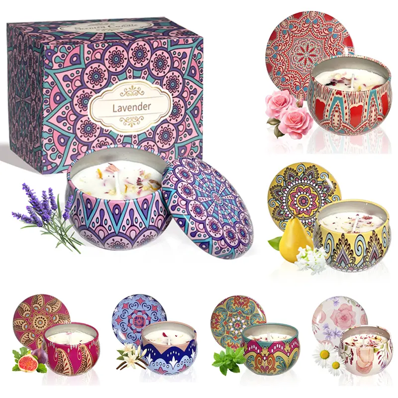 2.5 oz Soy Candles, Scented Candles Gift Set, Candles for Home Scented, Long Lasting Scented Candles, Best Candles Gifts with Gift Box for Christmas, Women Birthday, Valentine