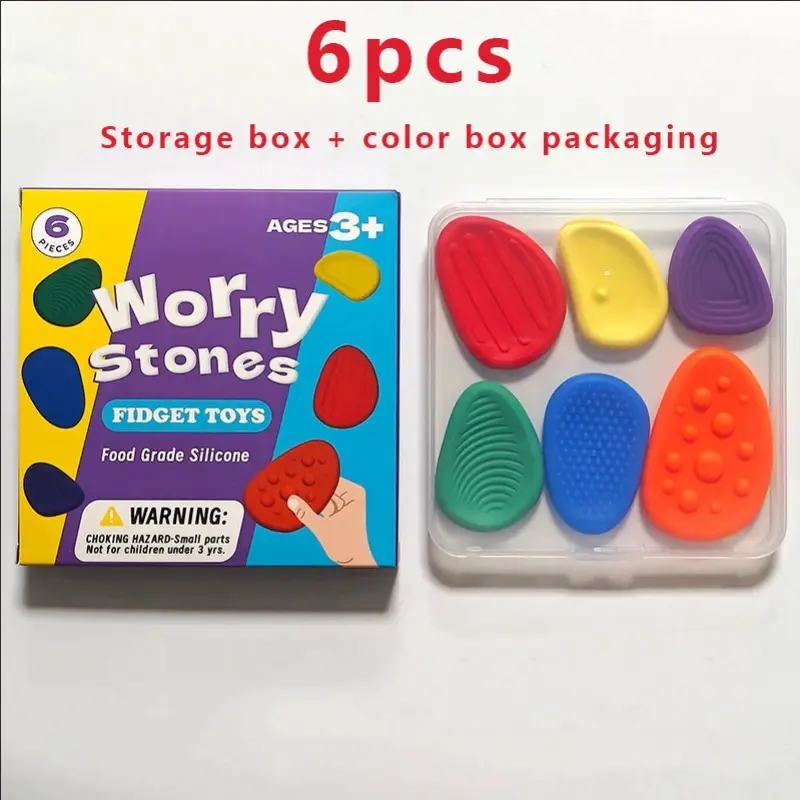 Children Sensory Calm Toy Set, 6 Pieces Soft Texture, Ideal for Autism Kids, Anxiety Relief Stress Toy, Adhd Classroom Reward