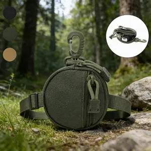 Mini Edc Tool Bag with Keychain and Zipper, Multi-Functional Storage for Earbuds, Keys, Wallet, and Coins, Ideal for Outdoor Hiking and Hunting
