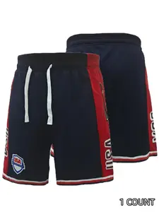 Men's Letter & Number Embroidery Drawstring Waist Gym Shorts, Sports Clothing, Casual Quick Drying Breathable Shorts, Summer, Back To School Clothes