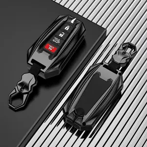 4-Buttons-for Toyota Key Fob Cover with Keychain Key Shell Case,For 2020-2022 FOR Highlander Corolla FOR Prius 2018-2024 FOR RAV4 FOR Camry FOR C-HR FOR Avalon FOR GT86