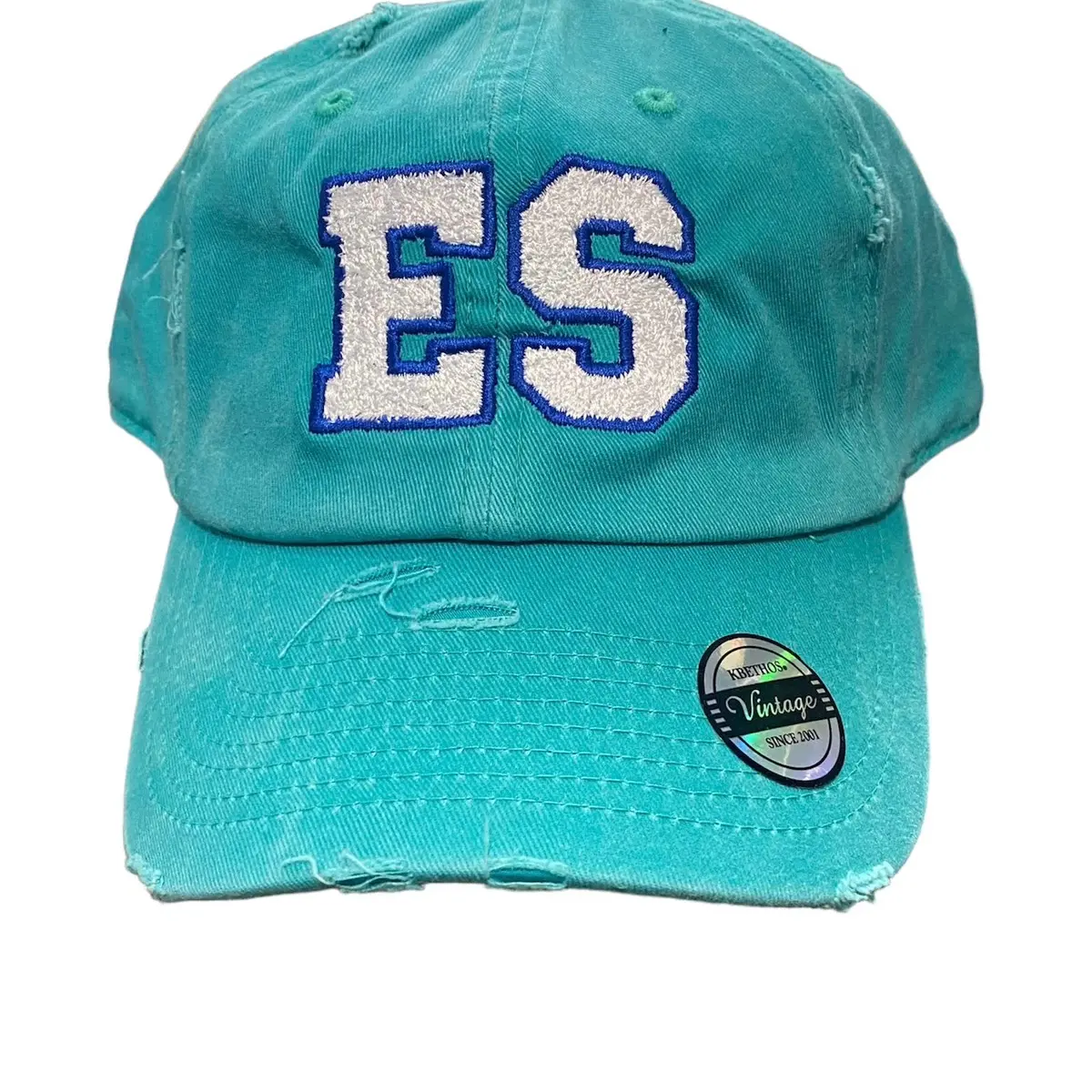 El Salvador - ES initials Embroidered Hat!. distressed hat.