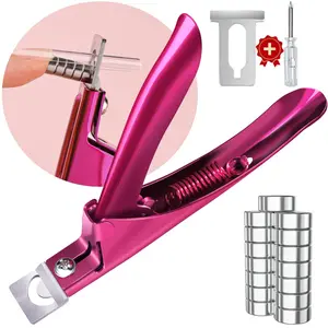 Adjustable Nail Clippers with 15 Magnetic Sizers for Acrylic Nails Stainless Steel Tip Cutter Trimmer Sharp Blade & Comfortable Handle