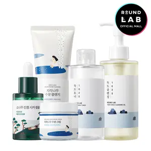 Korean Sensitive Skin Rescue Set (Dokdo Oil Cleanser 200ml, Birch Juice Cleanser 150ml, Dokdo Toner 200ml, Pine Calming Cica Ampoule 30ml, Birch Juice Moisturizing Face Cream 80ml) hydrating, soothing