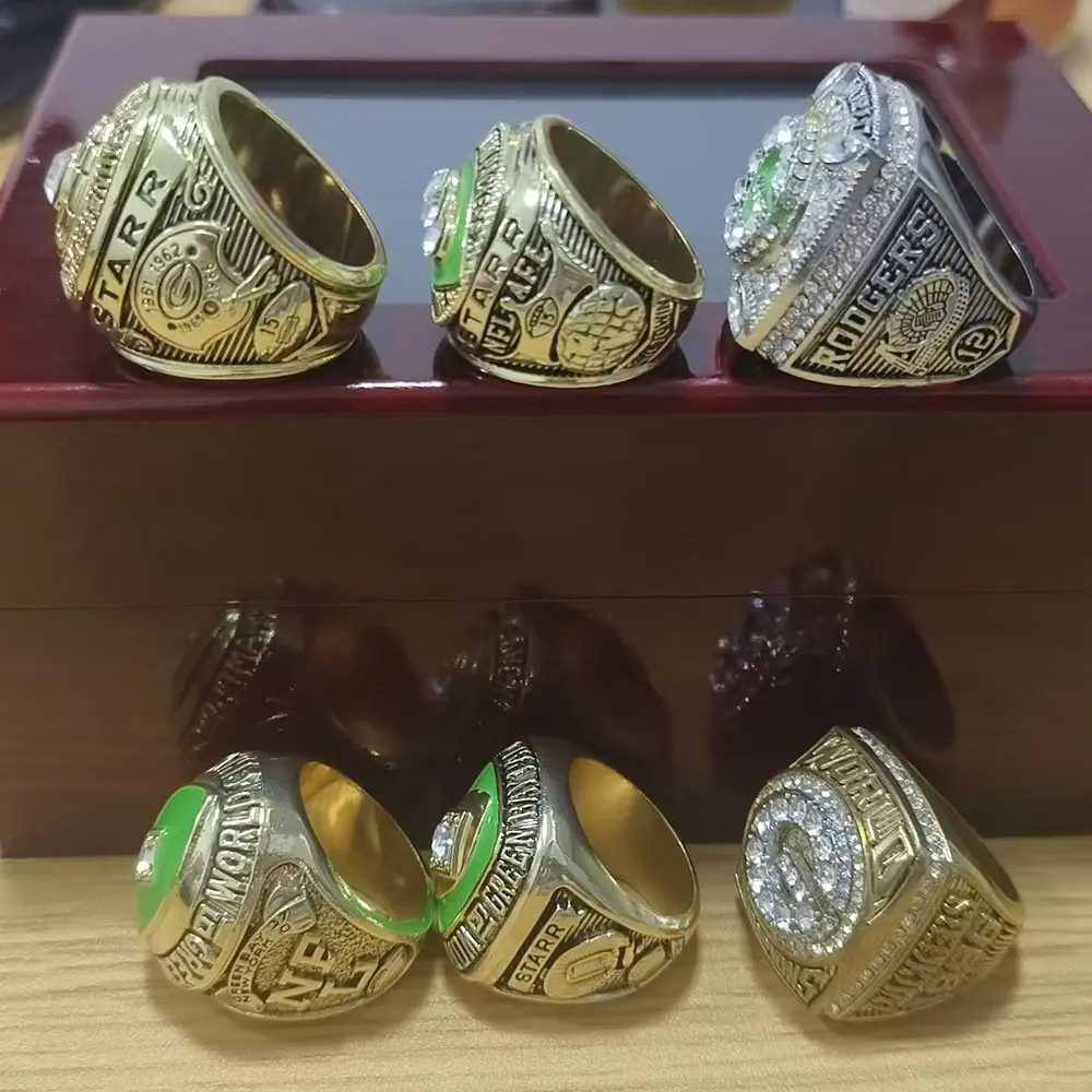 Green 6set jewelry ring, personalized ring, festival gift and box