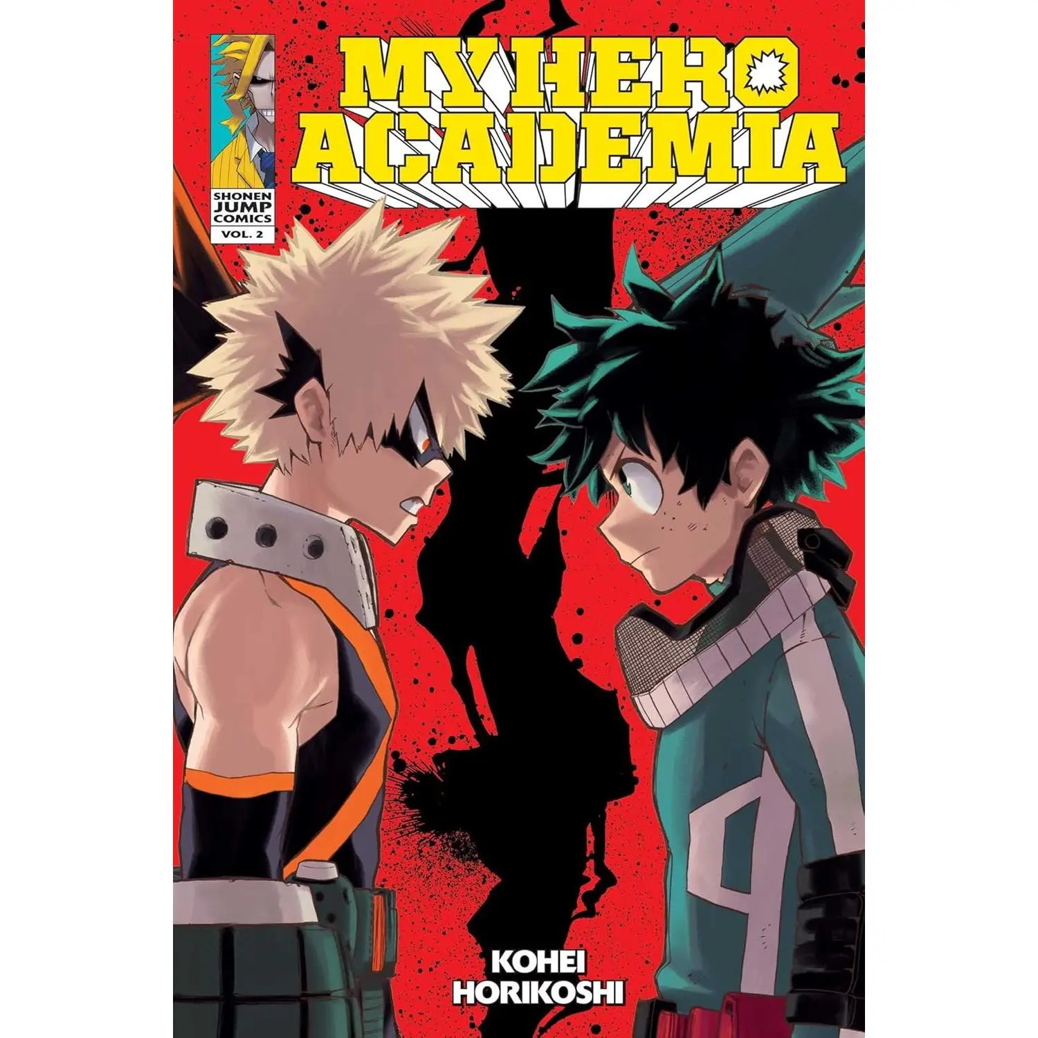 My Hero Academia, Vol. 2 - English Paperback Comics & Manga Book - The hero academy is where training occurs, 20% are born quirkless, 80% of population has superpowers, villains clash with protectors