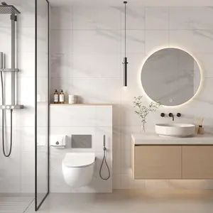 Marble Wall Tiles Waterproof Bathroom Panels, Self-Adhesive PVC Foam Backsplash, Kitchen Decorative Tile Options, Pure