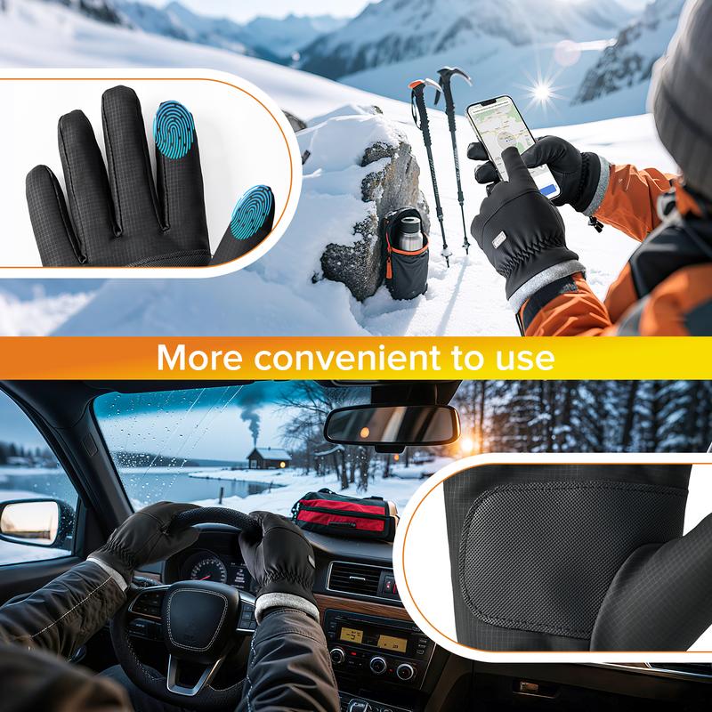 Viyawise Winter Waterproof Ski Snow Warm Gloves for Women Men, Windproof Cold Weather Thermal with Touchscreen Fingers, for Running Driving Cycling Hiking Biking Outdoor Sports Daily Work