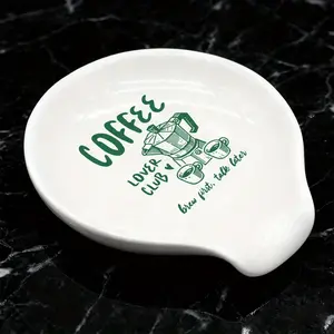 Christmas Coffee Spoon Rest Ceramic Spoon Holder Cafe Bar Accessories Snowman Nativity Scene Teaspoon Quote Ceramic Spoon Holder Rests for Station Decor Stove Top Countertop Kitchen Accessories Christmas Thanksgiving Gift for Coffee Lovers