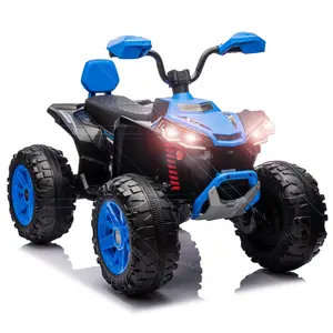 GARVEE 24V Electric ATV 4-Wheeler 2-Seater with 800W Dual Motor, Bluetooth, MP3/USB, Spring Suspension, Safety Knee Pads, and 7Ah Battery for Outdoor Fun