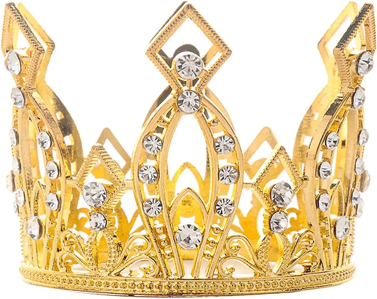 Crown Cake Topper - 1 Pcs Mini Crown Cake Topper with Rhinestone Headband for Weddings, Baby showers, and Parties Christmas  Decor
