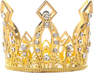 Crown Cake Topper - 1 Pcs Mini Crown Cake Topper with Rhinestone Headband for Weddings, Baby showers, and Parties Christmas  Decor