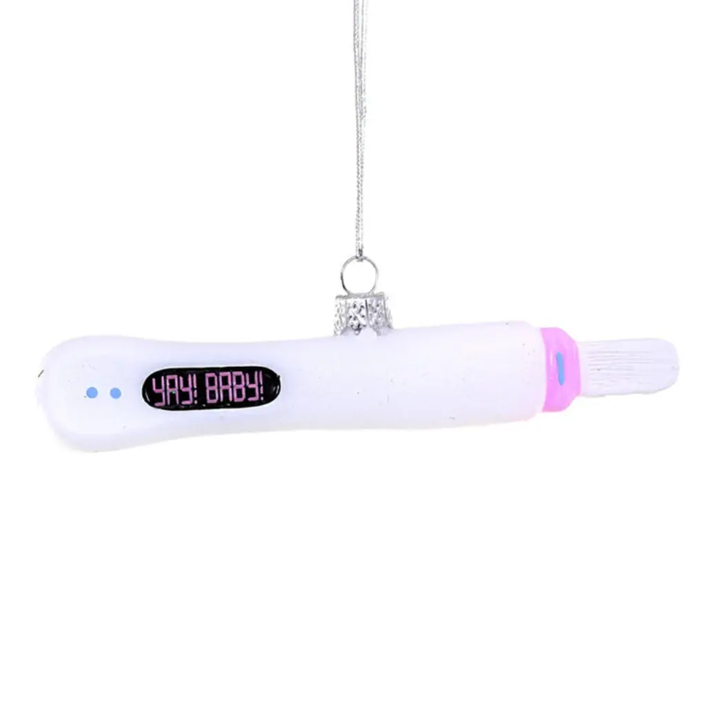 Cody Foster Yay Baby Pregnancy Test Glass Ornament