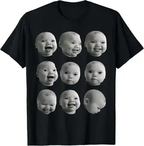 100% Cotton Funny Niche Baby gen z Meme ai Viral Giggling AI Laughing T-Shirt shirt  everyday shirts  men