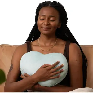 Heart to Hug Pillow in Mist | 5 lb Cozy Weighted Pillow for Self Care Ultra Soft Sensory Heart Shaped Pillow for Comfort, Relaxation, Sleep - Thoughtful  for Adults and Teens