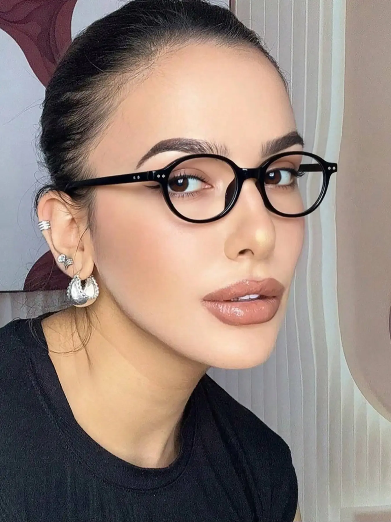 Elegant Oval Frame Glasses, Anti-Blue Light Lenses, Modern Fashion Design, Daily Wear Accessories, Lightweight Student-Friendly Eyewear, Trendy Frames