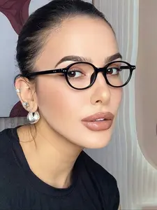 Elegant Oval Frame Glasses, Anti-Blue Light Lenses, Modern Fashion Design, Daily Wear Accessories, Lightweight Student-Friendly Eyewear, Trendy Frames