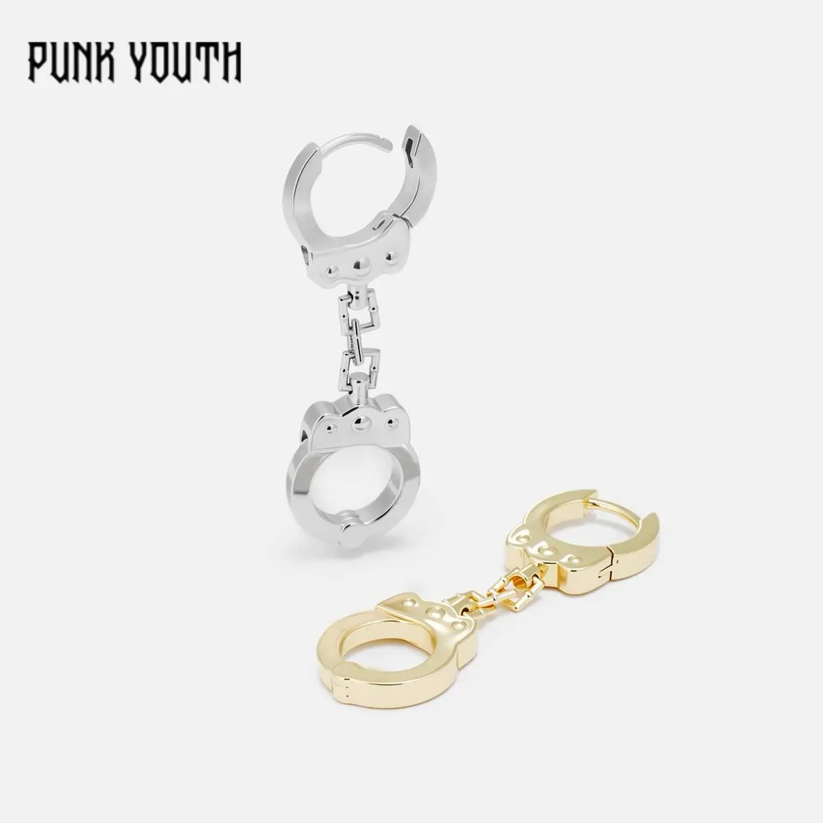 925 Sterling Silver Post HANDCUFF CHAIN EARRINGS