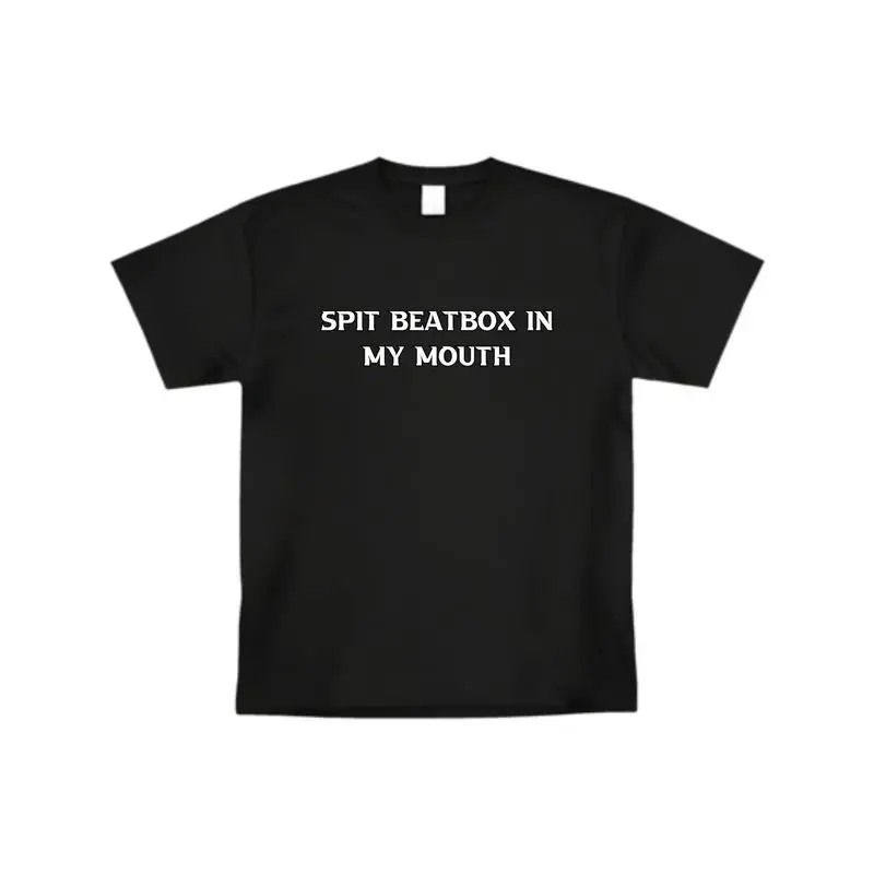 Spit Beetbox In My Mouth" Viral Meme Fun T-shirt(Front design) Cotton Menswear