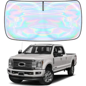 Windshield Sun Shade for Ford Super Duty F250 F350 F450 F550 2017-2026 - 4 Layers Sunshade Compatible with Ford Foldable Front Window Sunshade Sun Visor Protector Block UV Rays Keep Your Car Cooler