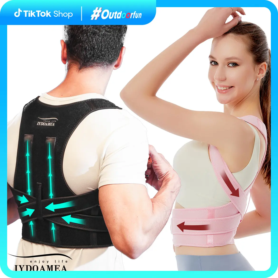 IYDoaMea Back Support Belts Posture Corrector Back Brace- ( Order A Size Up ) - Improves Posture And Provides For Lower And Upper Back Support Men And Women TikTokShopBlackFriday