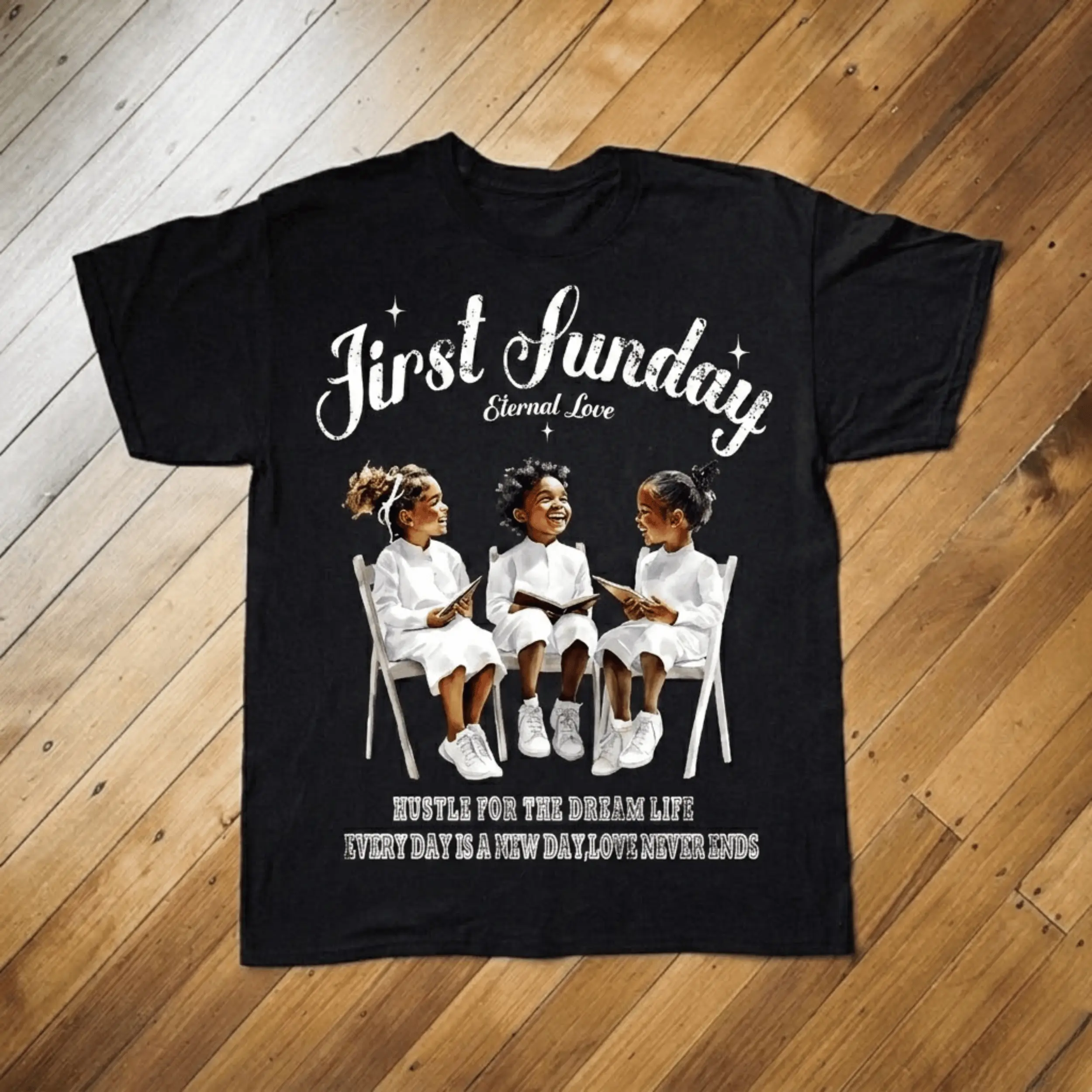First Sunday T-Shirt, Retro Sunday Shirt, Urban Street Style Vintage Good Graphic Tee Unisex Cotton Top, Gothic Grunge Y2k Emo Scene Amity Affliction Style Clothes Gifts For Men Women Streetwear Menswear Womenswear