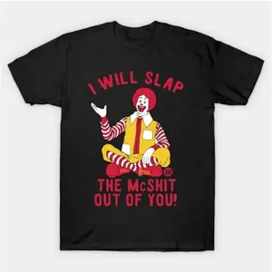 Summer Funny Graphic Tee for Men, I Will Slap The Shit You Humorous Short Sleeve Shirt