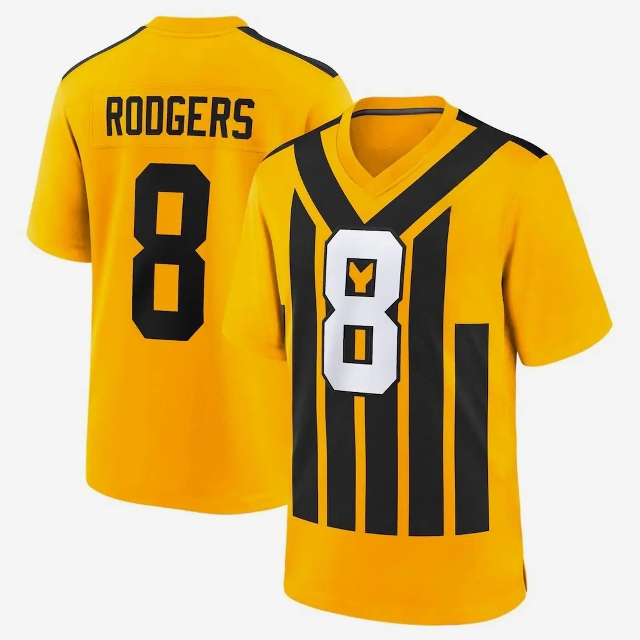 Unisex Football inspired by Rodgers 8 Alternate 1933 Throwback Game Jersey - Gold