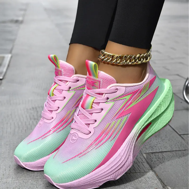 Women's Lightweight Breathable Running Sneakers, Shock Absorbing Sports Shoes, Running Style Shoes