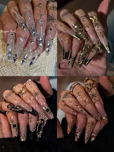 Imagine nails MISS Elegance Collections｜High Quality Diamonds K9&SWAROVS Level ｜ Handmade Press on nails | Reusable | Salon Quality,Long Lasting,Unique Design |Give rings