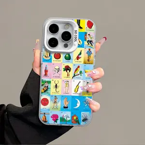 Loteria pattern IPhone 17 Promax Phone Case Anti Drop Case Suitable For IPhone 16 15 14 13 12 11 Xs Plus Samsung S25 S24 S23 S22 Ultra FE Acrylic Protective Shockproof Rugged Case
