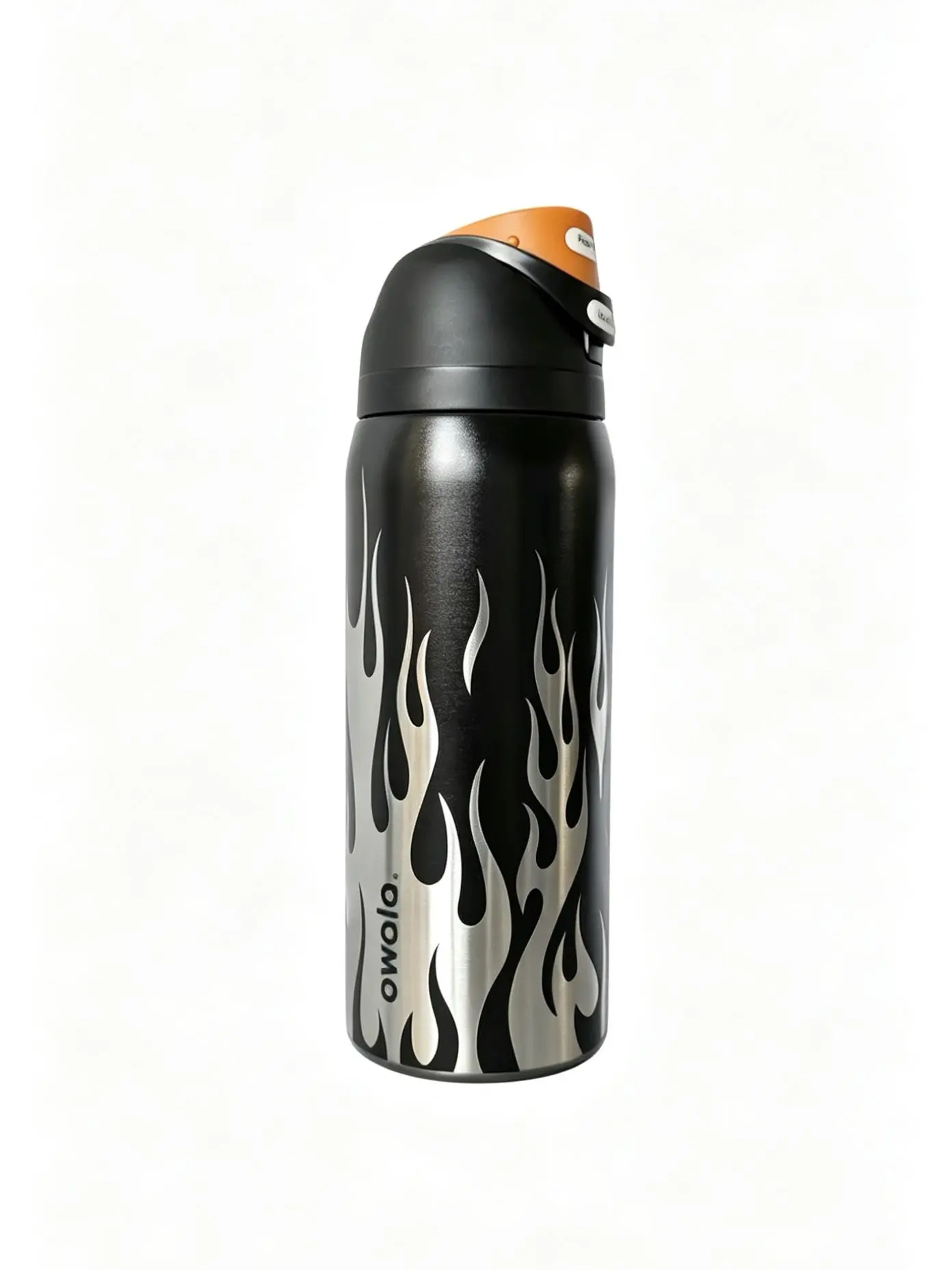 Owala Freesip Water Bottle 32oz, Flame Pattern, Insulated Stainless Steel Vacuum Cup, Built-In Straw, Suitable For Travel And Fitness, Ideal Choice For Sports Lovers