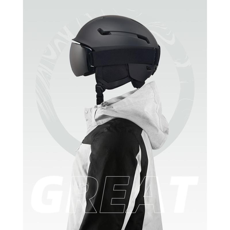 [Multi-Color Options]Adult Snowboard Helmet - Durable PC Shell, EPS Foam & Ventilation System - Unisex Ski Helmet in Matte Black, Gray & White for Men, Women & Youth