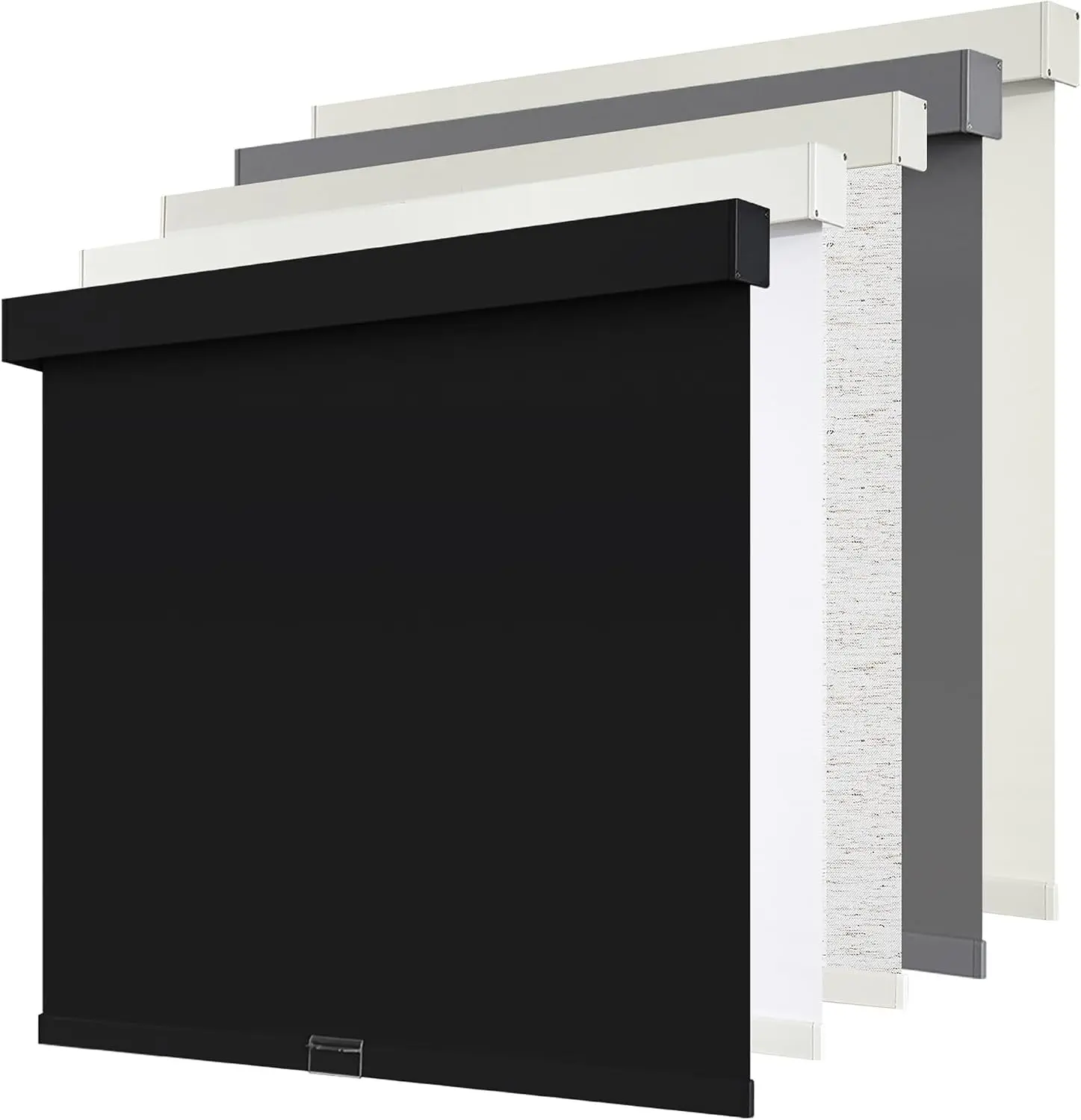 Cordless Blackout Roller Shades Blinds Free-Stop Pull Down Room Darkening with Valance Thermal Insulated Woven Fabric for Home Office Windows Black 34.5" W x 72" H
