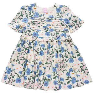 Raquel Dress in Melon Daisy Floral