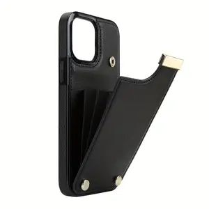 Luxusy Retro Faux Leather Phone Case for iPhone 17 Air 16 15 14 13 12 11 Pro Max Plus Fashion Upholstered Wallet with 3 Card Slot Cover