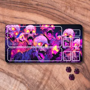 MTG Playmat Zombie, MTG Playmat with Zones, Neon Pink Card Playmat, MTG Accessories, Gifts for Gamers Mousepad, Desk Mat