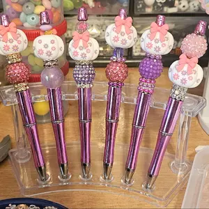 Fall Beaded Items - Decorative Beaded Items with Pink Bows and Colorful Beads