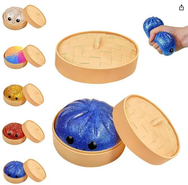 Expressive Big Dumpling Squishy Blind Box | Mysecret Bun Fidget Toy, Soft TPR Stress Relief, Surprise Unboxing, Random Style | Perfect Mother’s Day & Cinco de Mayo Gifts, Ideal for Kids’ Classroom Exchanges