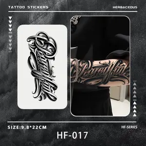 Peaceful Peaceful Script Vintage Chicano Street Temporary Tattoo Stickers, Fake Tattoos, Waterproof Long-Lasting 7-15 Days, Semi-Permanent Herbal Tattoos